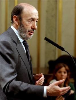El ministro del Interior, Alfredo Pérez  Rubalcaba