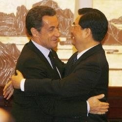 Nicolas Sarkozy y Hu Jintao.