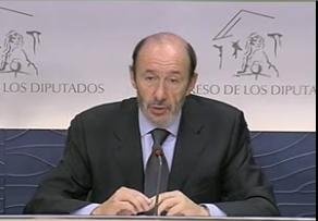  El ministro del Interior, Alfredo Pérez Rubalcaba