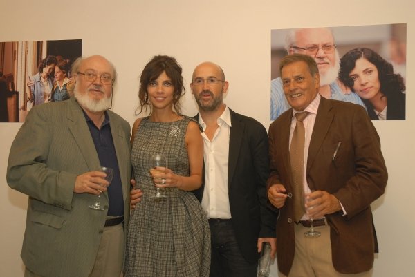  José Luis Cuerda, Maribel Verdú, Javier Cámara y Sobrado Palomares, en la celebración. (Foto: EFE)
