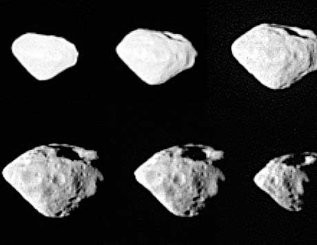 Las fotos desvelan que el asteroide es de color gris y tiene cadenas de hasta siete cráteres seguidos. (Foto: EFE)