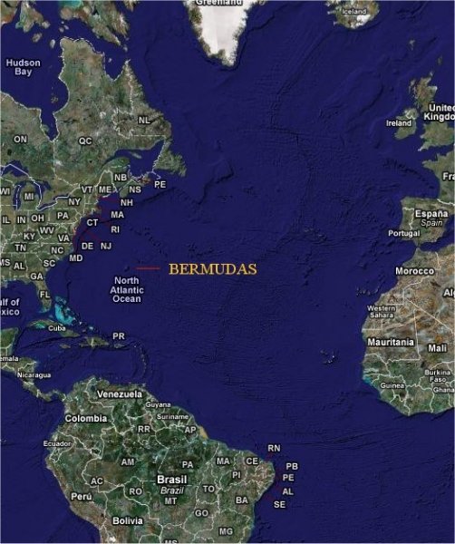 El barco gallego naufragó al este de las Islas Bermudas.