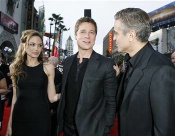 Angelina Jolie, Brad Pitt y George Clooney. (Foto: Archivo)