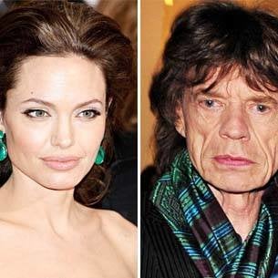 Angelina Jolie y Mick Jagger.