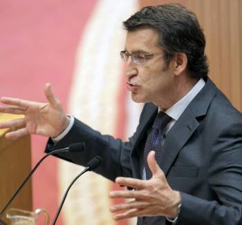 Alberto Núñez Feijóo durante su intervención.