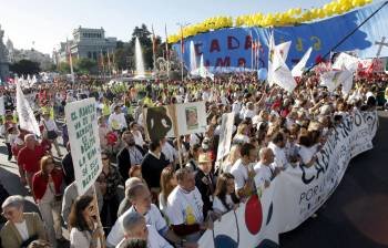 Manifestación en Madrid en contra del aborto.