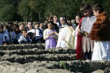 Los jóvenes celanoveses se convirtieron en romanos por un día. (Foto: MARCOS ATRIO)