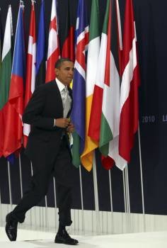 Barack Obama, momentos antes de su intervención.