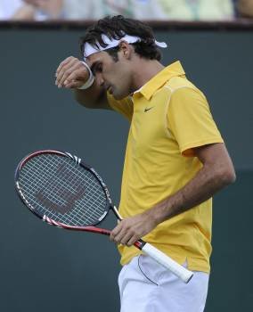Federer, durante el partido en el que derrotó a Andreev.? (Foto: mabanglo)