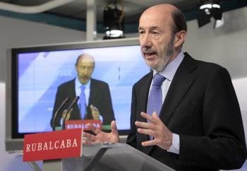 El candidato del PSOE a la Presidencia del Gobierno, Alfredo Pérez Rubalcaba. (Foto: LEONARDO WEN)