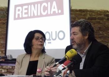 El cabeza de lista de Equo, Juan López de Uralde, e Inés Sabanés, directora de campaña y número 2 por Madrid (Foto: EFE)