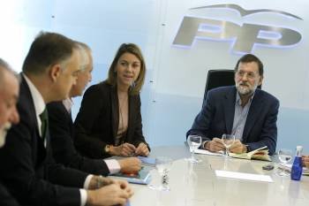 Mariano Rajoy, durante la reunión con el Comité de Dirección del PP. (Foto: DIEGO CRESPO)