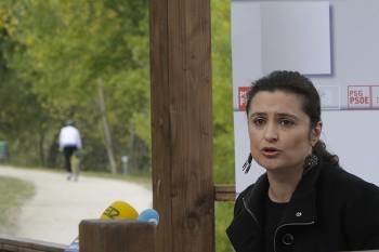 Laura Seara, durante una rueda de prensa en Ourense. (Foto: MIGUEL ÁNGEL)