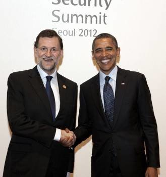  27-03-2012.- Mariano Rajoy, y el mandatario estadounidense, Barack Obama, en Seúl. EFE/Fernando Calvo