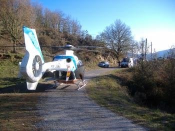 Helicóptero del 112, en un accidente ocurrido en Viana, el pasado domingo: 8 de abril.