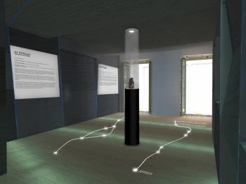Infografía de una de las salas expositivas del futuro Centro de Interpretación de As Burgas.