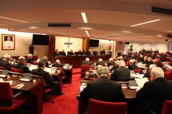 Una reunión los obispos en la Conferencia Episcopal Española. (Foto: CEE)