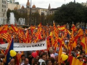 Concentración antiindependentista en Catalunya. 