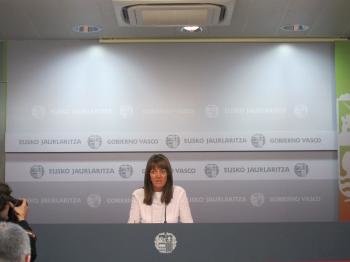La portavoz del gobierno vasco en funciones, Idoia Mendia. 