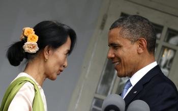  El presidente estadounidense Barack Obama y la líder de la oposición birmana Aung San Suu Kyi 