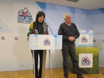 Ana Pontón y Guillerme Vázquez, en rueda de prensa del BNG