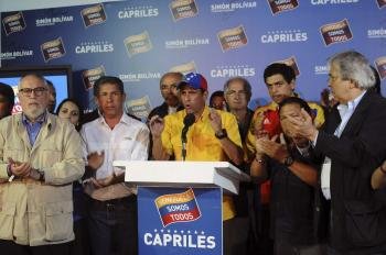 El candidato de la oposición a la Presidencia de Venezuela, Henrique Capriles, no reconocerá los resultados en las elecciones presidenciales.
