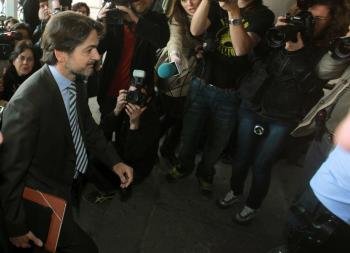 El diputado de CiU Oriol Pujol a su llegada al Tribunal Superior de Justicia de Cataluña.