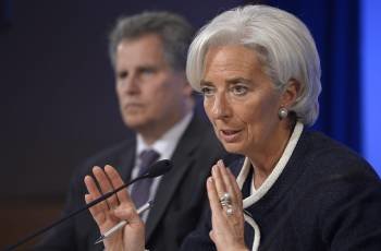 Cristine Lagarde, directora gerente del Fondo Monetario Internacional. (Foto: SHAWN THEW )