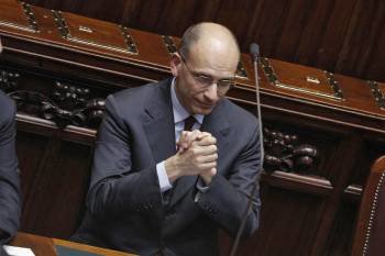 Enrico Letta, agradece a los diputados su votación en la investidura. (Foto: GIUSEPPE LAMI)