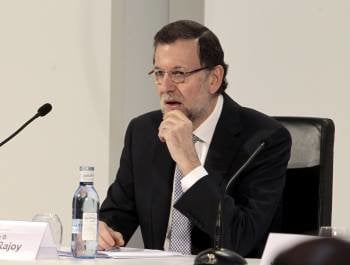 El presidente del Gobierno, Mariano Rajoy, en la Asamblea Anual del Instituto de Empresa Familiar. (Foto: ÁNGEL DÍAZ)