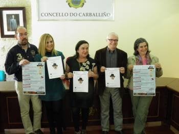 Emilio Viéitez, Josi Lage, Pilar Caride, José Prada y Clara Vázquez, ayer en el Concello.