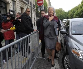 Lagarde, a su llegada al tribunal. (Foto: YOAN VALAT)