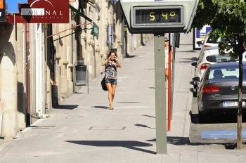 Termómetro en la rúa da Concordia (Foto: Martiño Pinal)