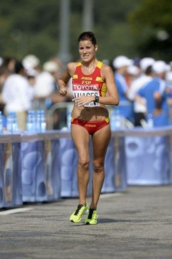 La atleta ourensana Lorena Luaces compite en los 20km marcha femeninos de los Mundiales de Atletismo Moscú 2013
