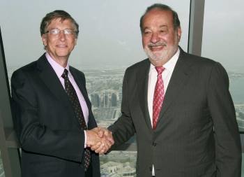 Gates y Slim, en abril tras sellar su colaboración en un plan para erradicar la polio del mundo en seis años.
