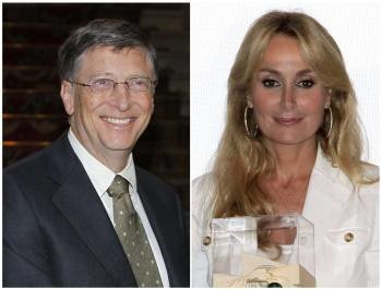 Bill Gates y Esther Alcocer Koplowitz, presidenta de Fomentos de Construcciones  Contratas (FCC).