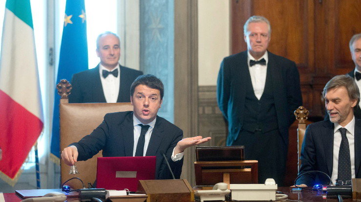 Renzi presentando su gobierno