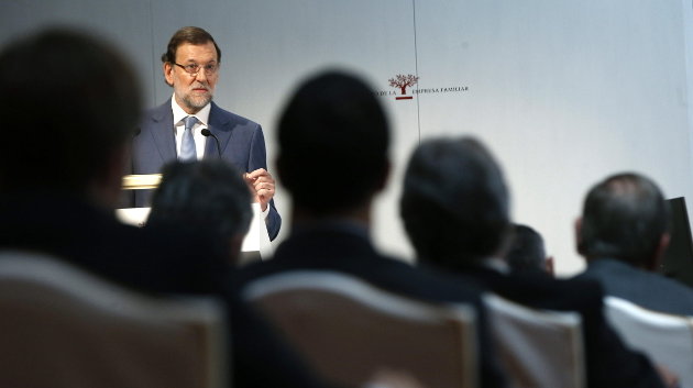 El presidente del Gobierno, Mariano Rajoy, durante su intervención en la clausura de la asamblea anual de socios del Instituto de Empresa Familiar 