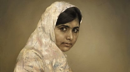 Fotografía facilitada por la casa de subastas Christie&#39;s del retrato firmado por el artista británico Jonathan Yeo de la joven paquistaní Malala Yousafzai