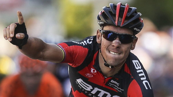  El ciclista belga de BMC Racing, Philippe Gilbert, celebra haber ganado la Flecha Brabançona en Overijse