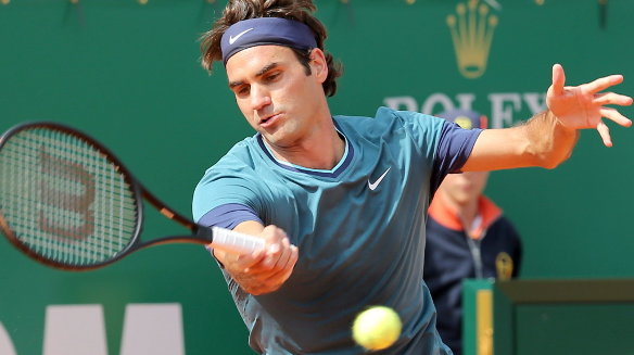 Roger Federer durante el partido