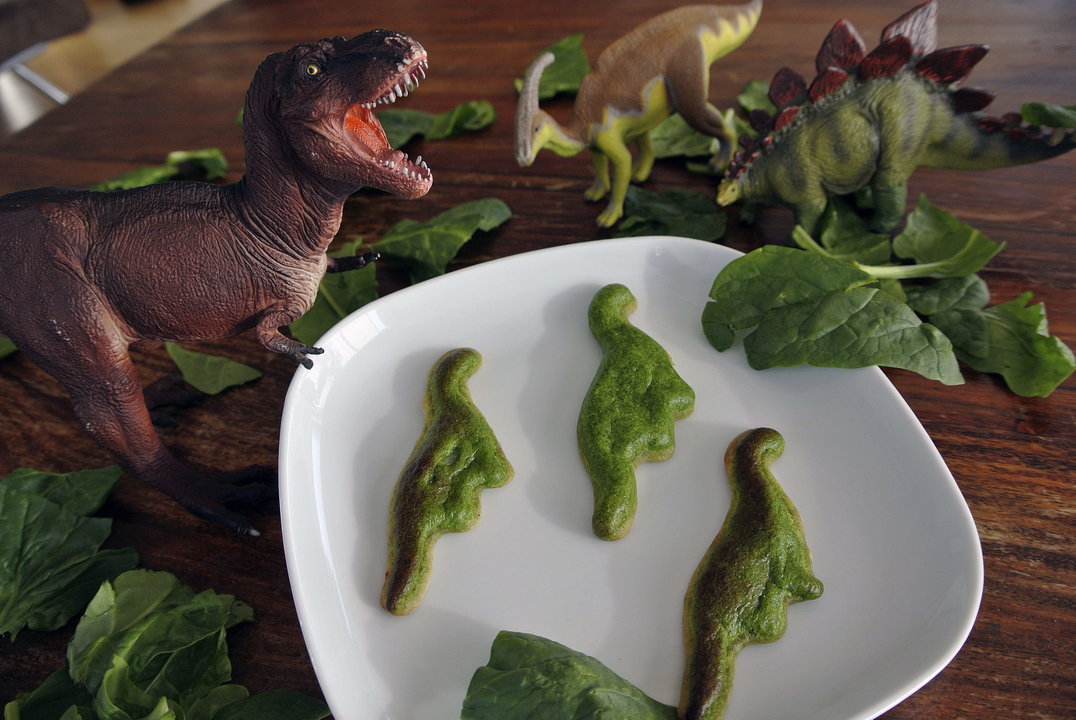 Fotografía facilitada por Natural Machines de un quiche de espinacas con forma de dinosaurio