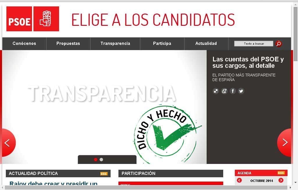 El PSOE publicó ayer en su página web las declaraciones de bienes de todos sus dirigentes.