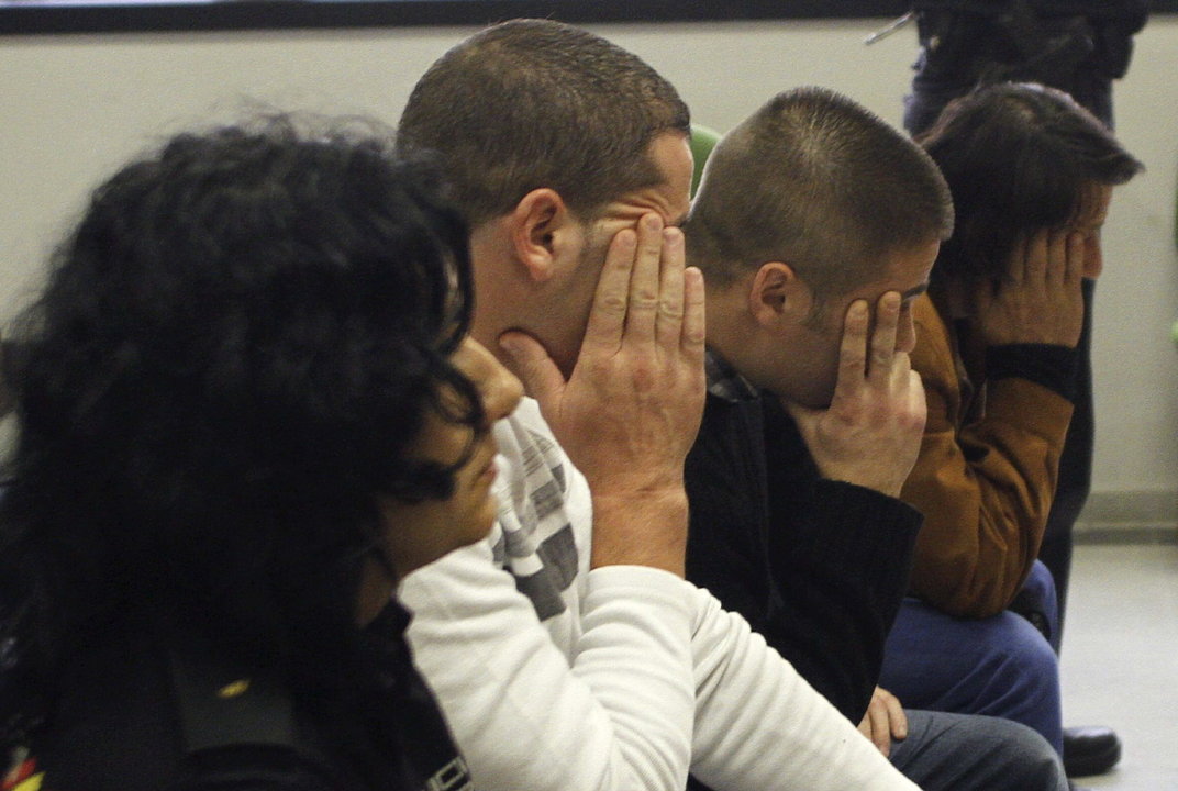 Momento del juicio contra tres acusados de asaltar la casa rectoral de Pazos de Borbén en enero de 2013