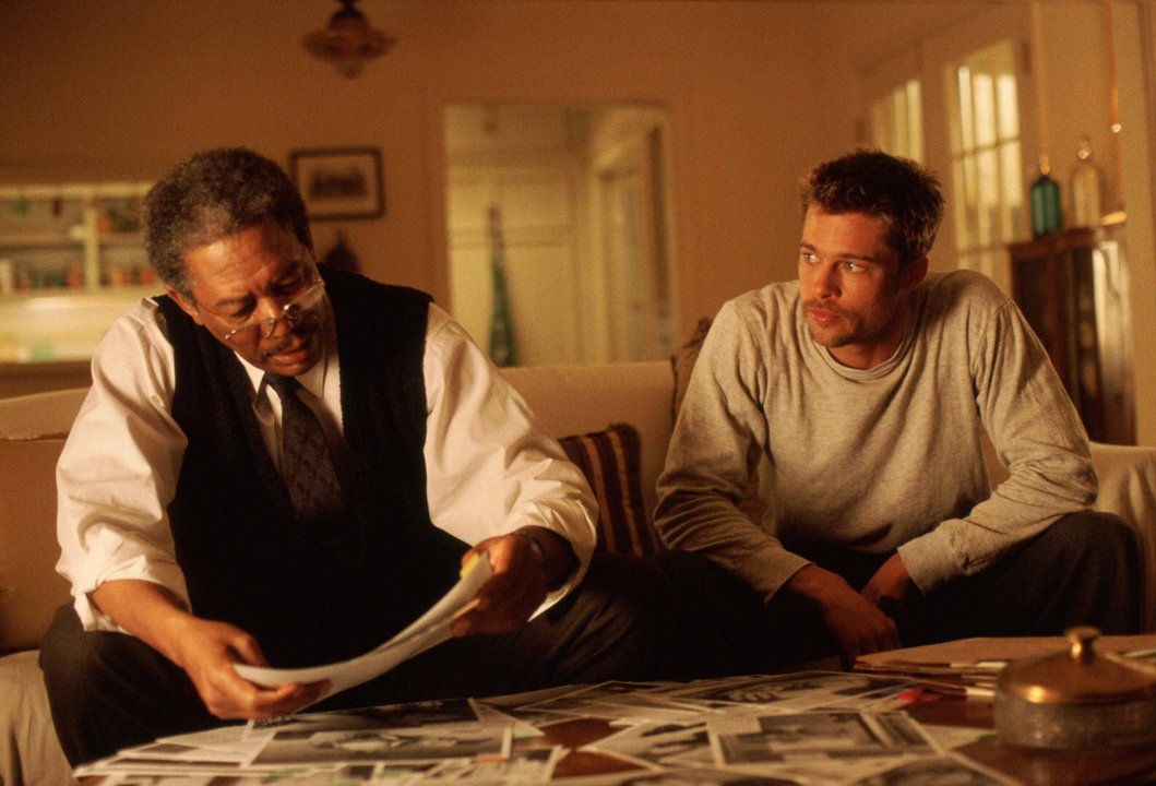 Morgan Freeman y Brad Pitt, protagonistas de la película Seven.