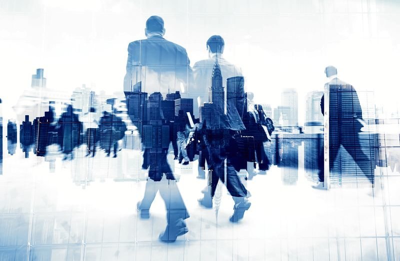 Abstract Image of Business People Walking on the Street