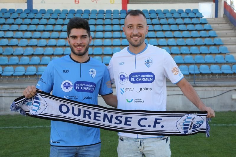 Ourense. 13-07-2017. Presentación nuevos jugadores del Ourense CF. Diego Pérez y Óscar Fondevila.  Paz