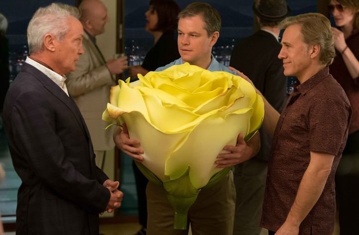Udo Kier plays Konrad, Christoph Waltz plays Dusan and Matt Damon plays Paul in Downsizing from Paramount Pictures.