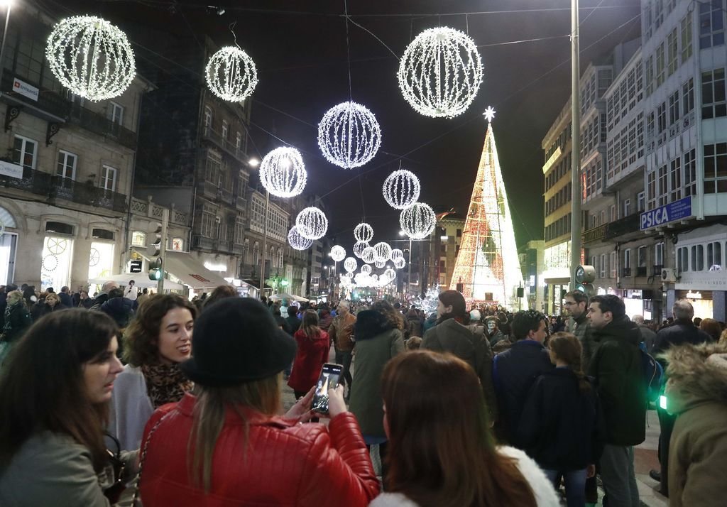 Luces de Navidad en Vigo. Archivo.