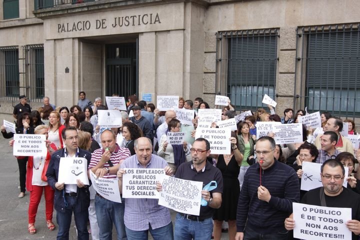 manifestación de funcionarios en Ourense